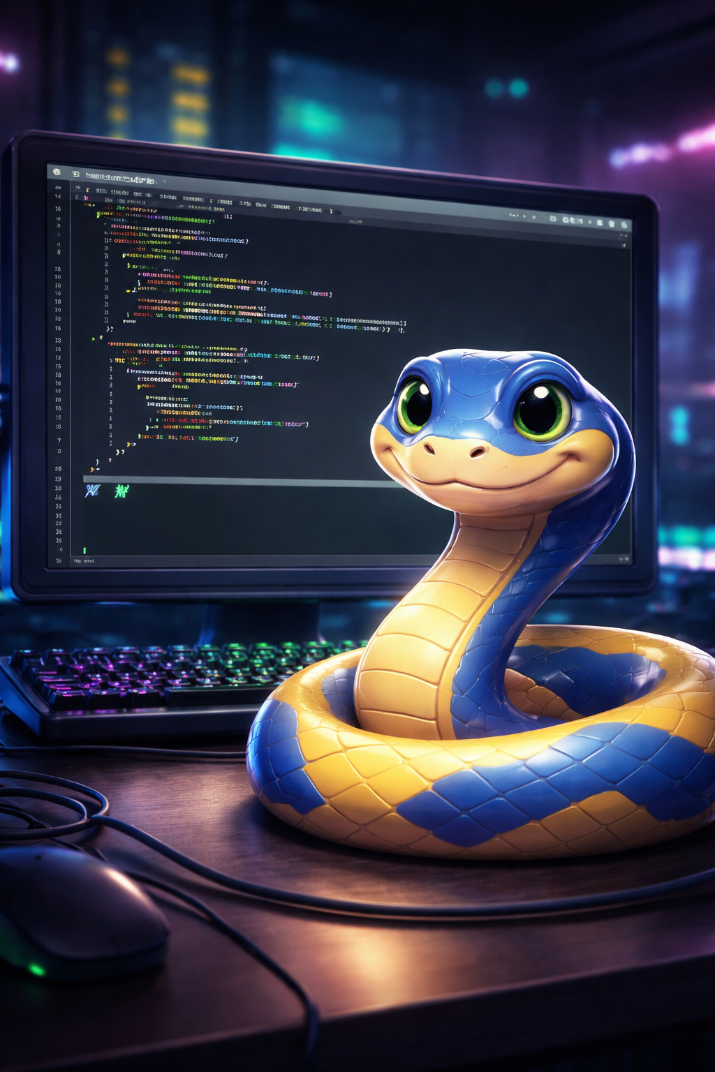 Python bei der Arbeit
