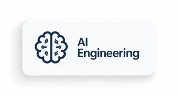 Karte mit Gehirn-Symbol und der Beschriftung AI Engineering