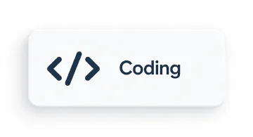 Karte mit Code-Symbol und der Beschriftung Coding